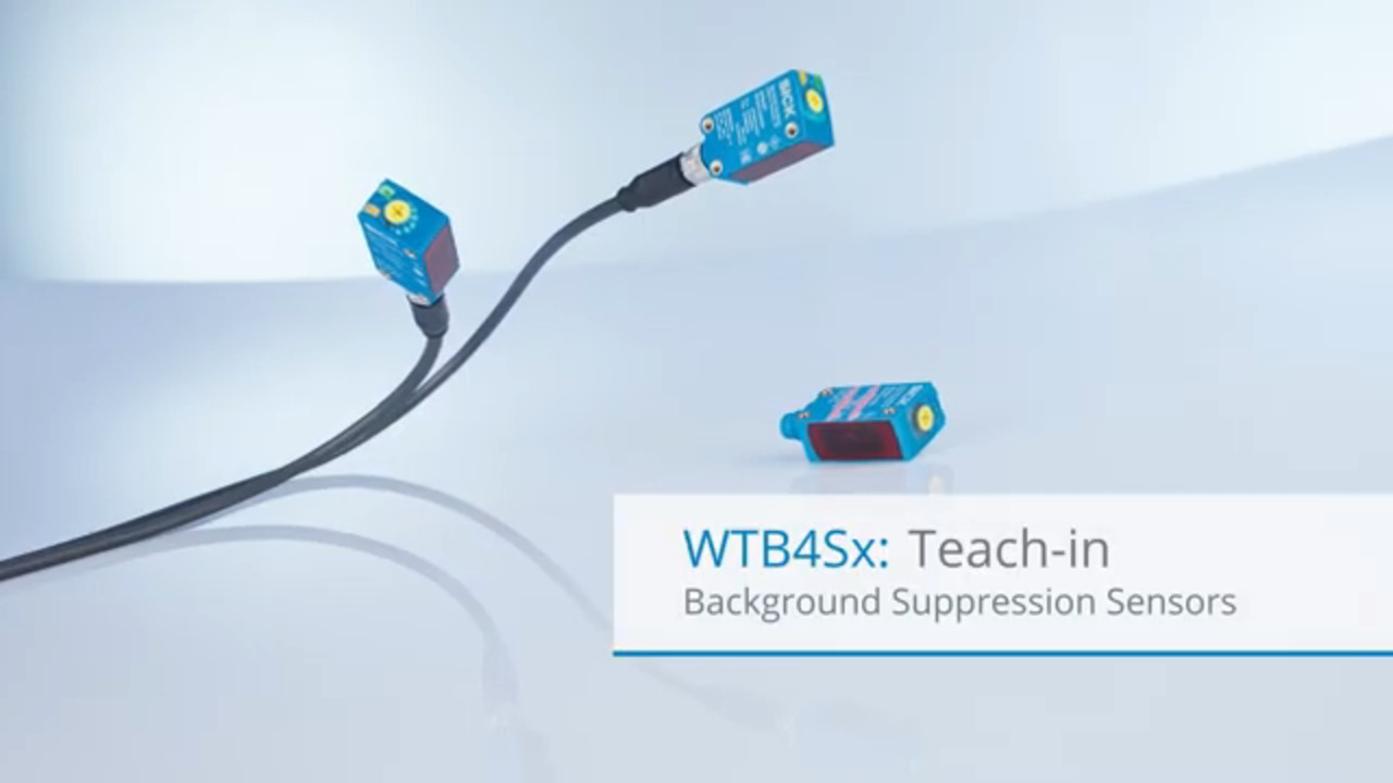 Tutorial WTB4S with teach-turn adjustment: Background Suppression Sensor, Teach-in