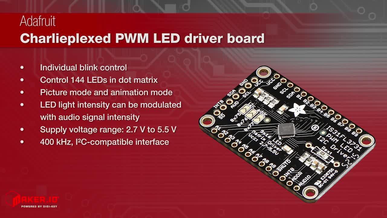 Adafruit IS31FL3731 Matrix LED Driver Breakout Board | Maker Minute