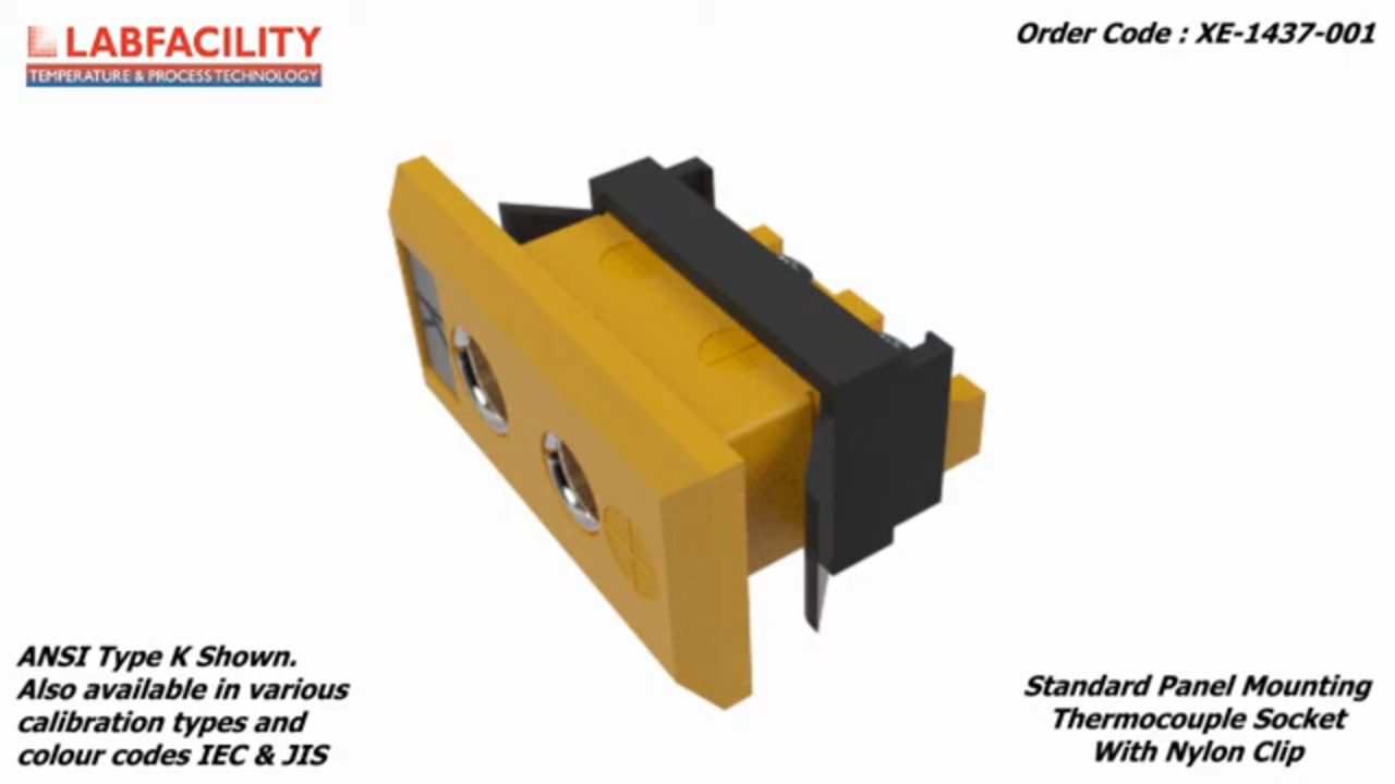 3D Animation of Standard ANSI Thermocouple Connector Fascia Socket