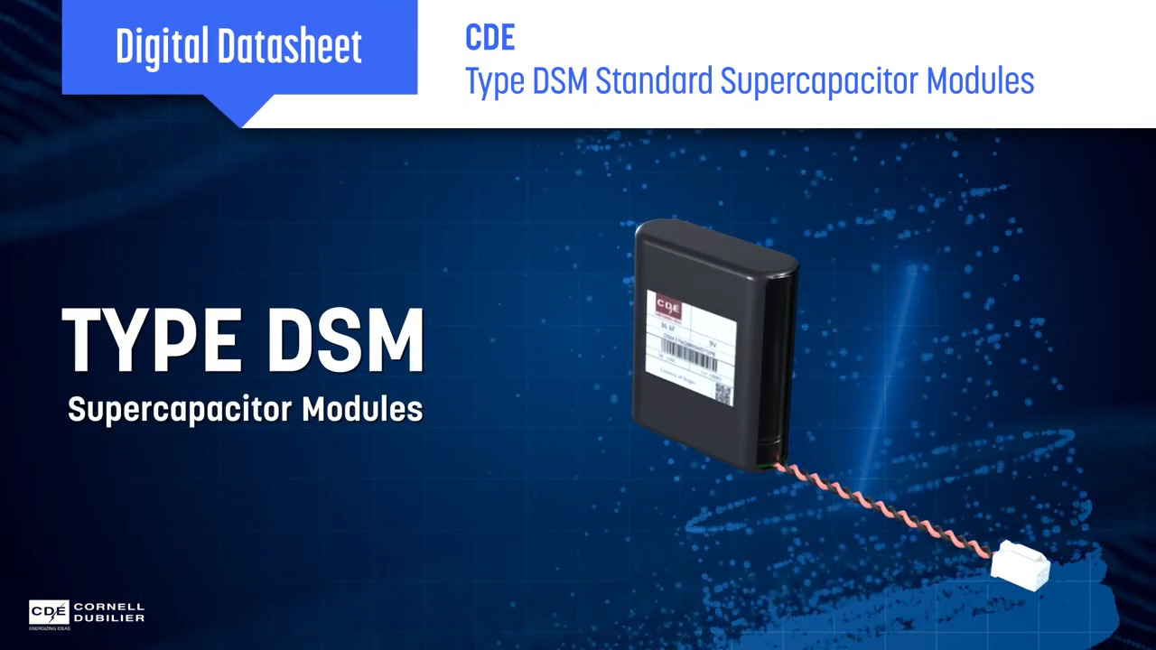 DSM Standard Supercapacitor Modules by Cornell Dubilier Knowles