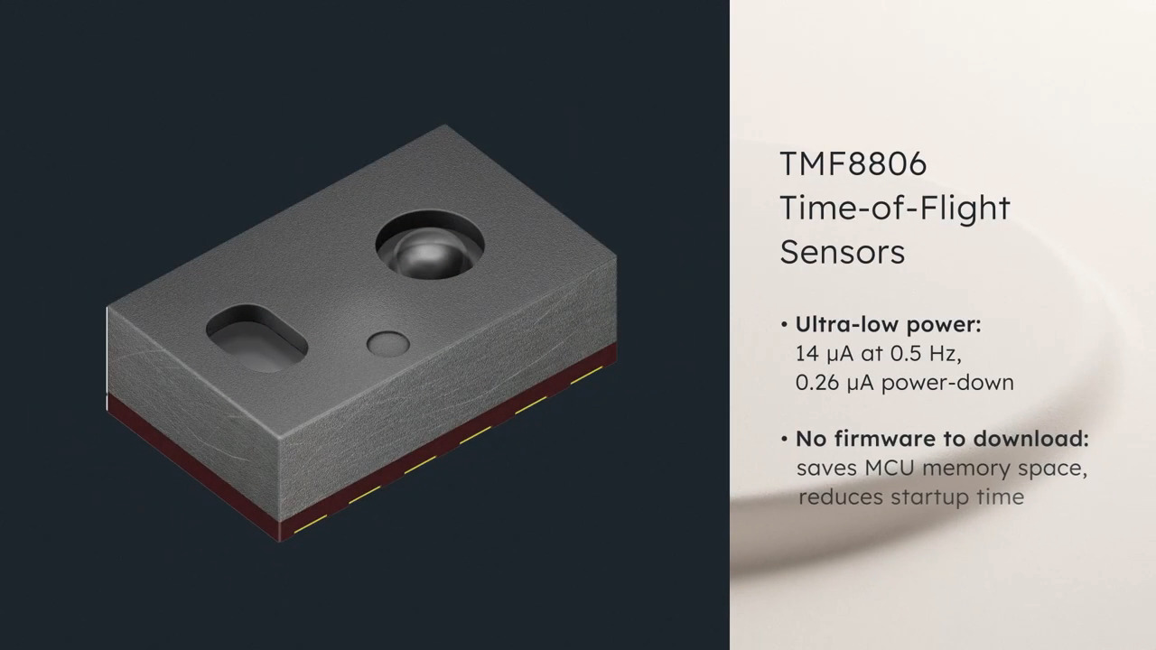 Seamless integration of single-zone direct Time-of-Flight sensors TMF8806