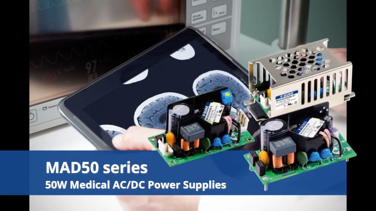 MAD50 Series: High-Performance 50W AC/DC Power Supplies for Medical Devices