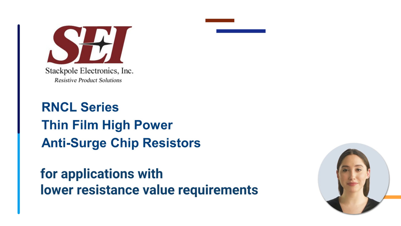 RNCL Series Thin Film High Power Anti-Surge Chip Resistors