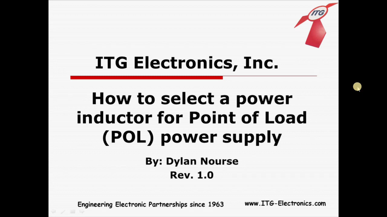 ITG Electronics, Inc. -White Paper Series- #1 How to select inductor for POL