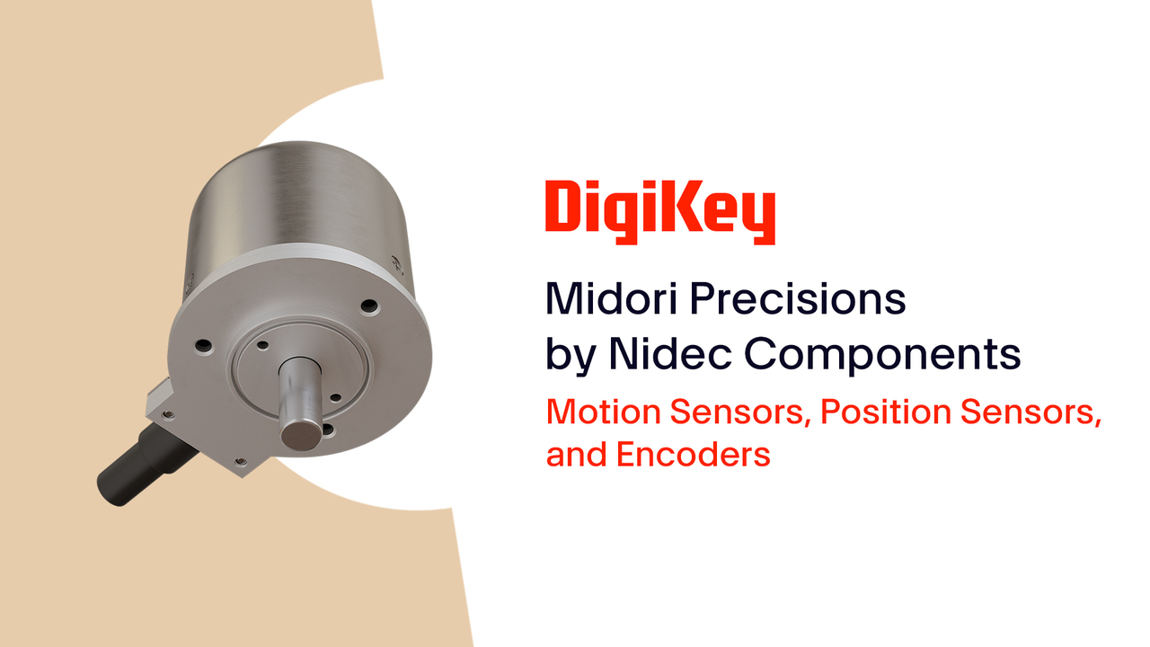 This video discusses the motion and position sensing products from Midori Precisions by Nidec Components, which feature non-contact sensing with long-term durability. 