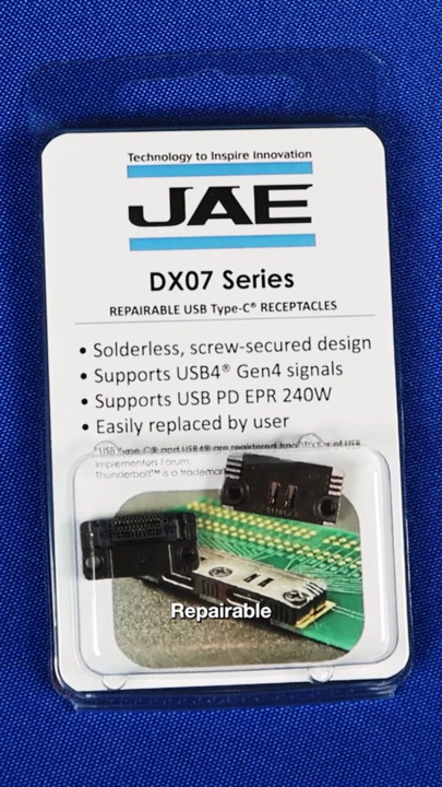 JAE‘s Repairable DX07 Series | Repairable USB Type C® Receptacles