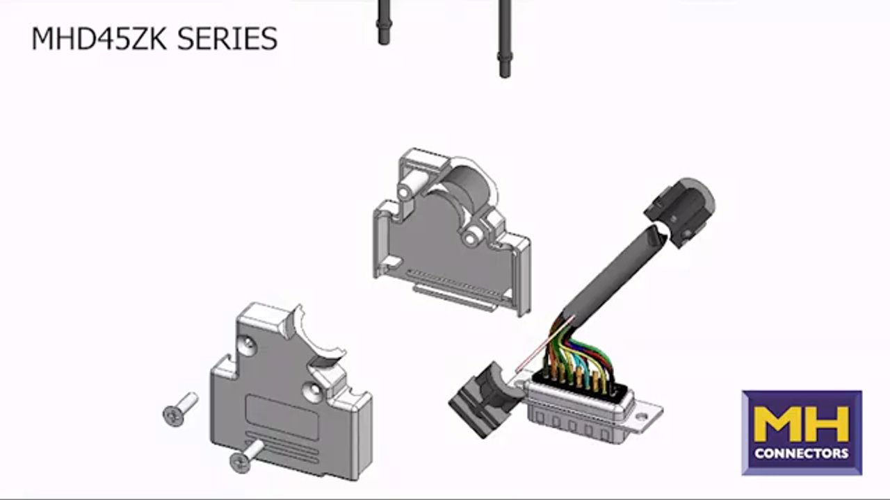 MH Connectors MHD45ZK 45° Die-Cast D-Sub hoods