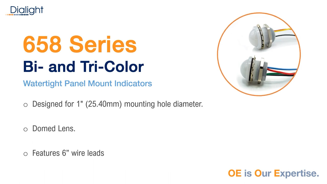 Dialight 658 Series Bi- and Tri-Color Panel Mount Indicators