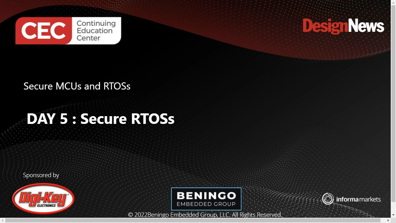 Secure MCUs and RTOSs – Day 5