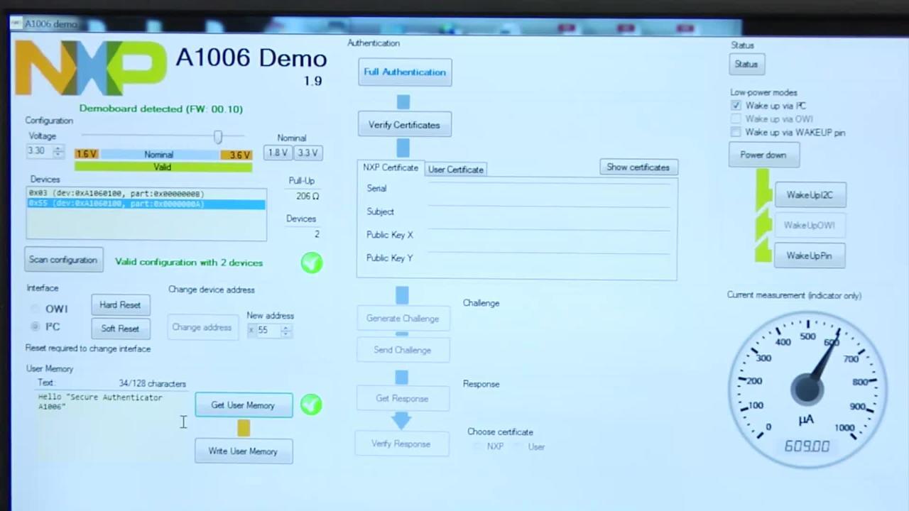 NXP A1006 Secure Authenticator Demo
