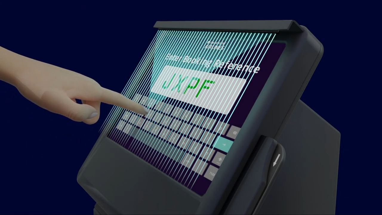 Neonode Contactless Touch – Parallel Plane Solution for Airport Check-in Kiosks