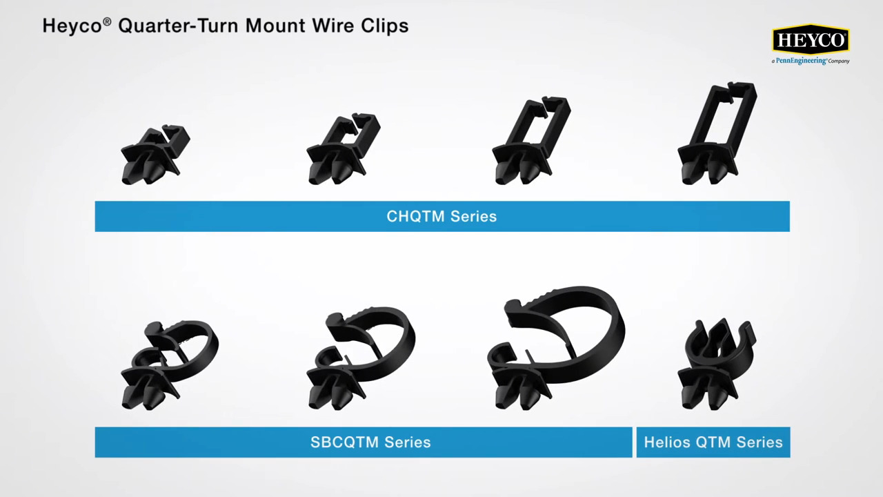 Heyco® Quarter-Turn Mount Wire Clips