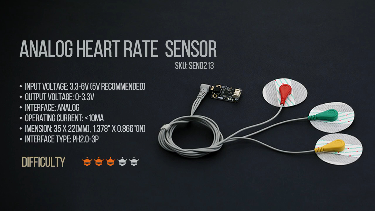 AD8232 Analog Heart Rate Sensor/Single Lead ECG Sensor For Arduino