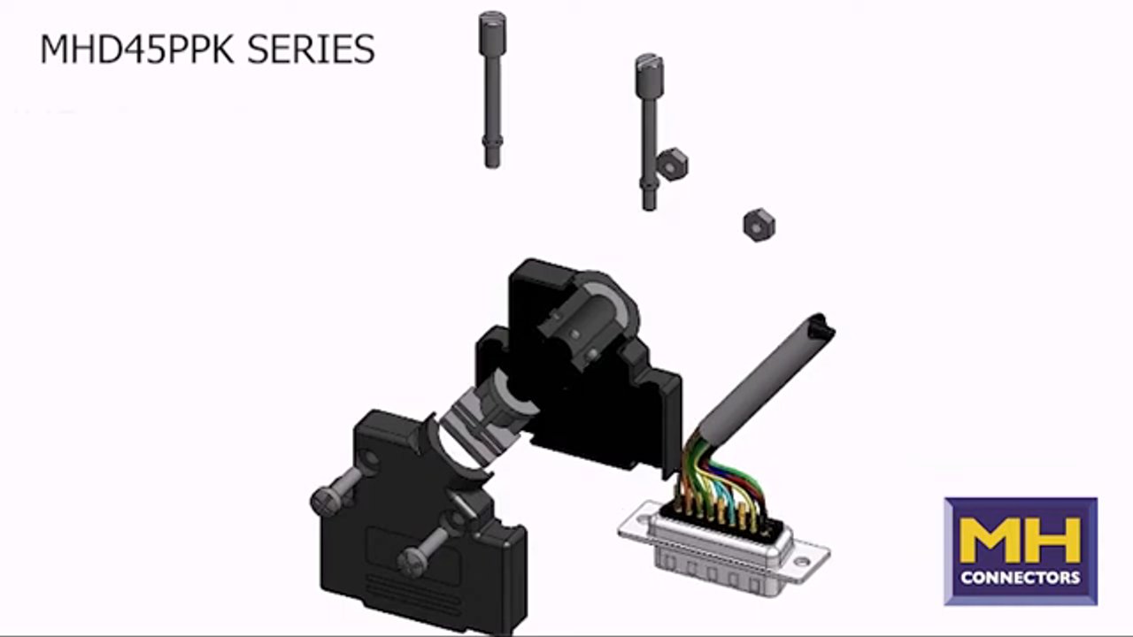 MH Connectors MHD45PPK 45° Plastic D-Sub hoods