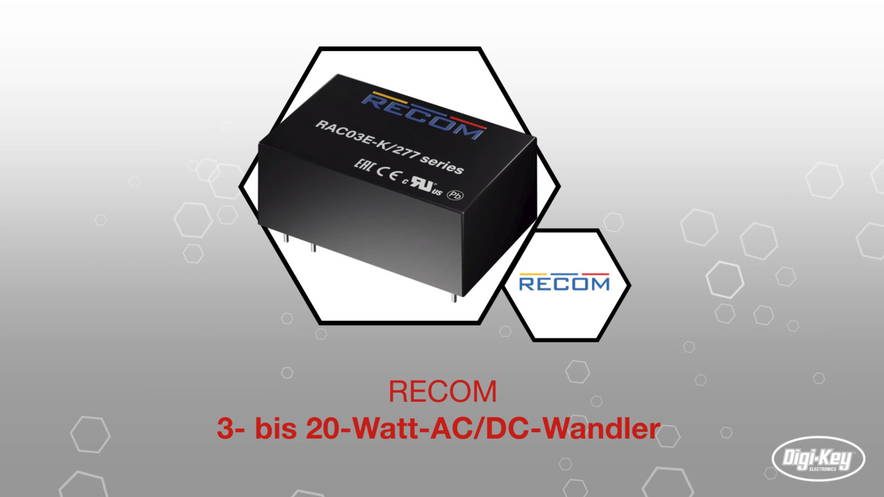 Serie RACxx-K Hochwertige, kostensparende AC/DC-Wandler für 3 W bis 20 Watt | Datasheet Preview