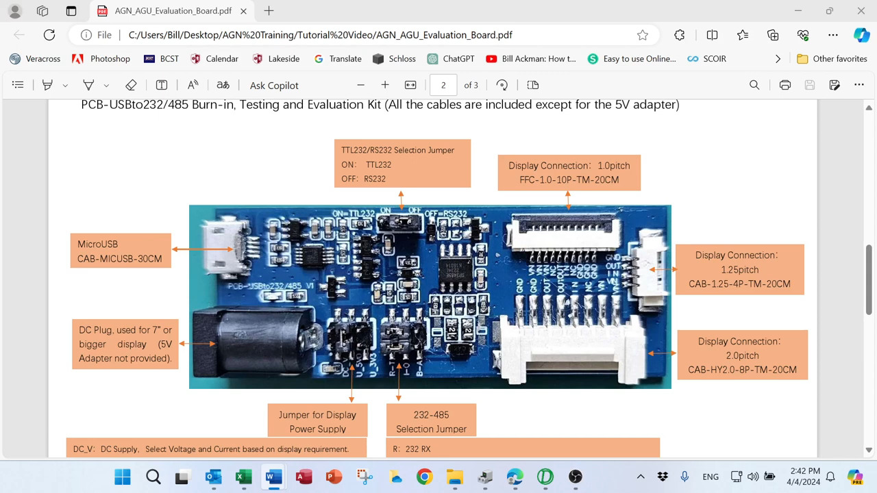 1, AGN Display Connection and Communication
