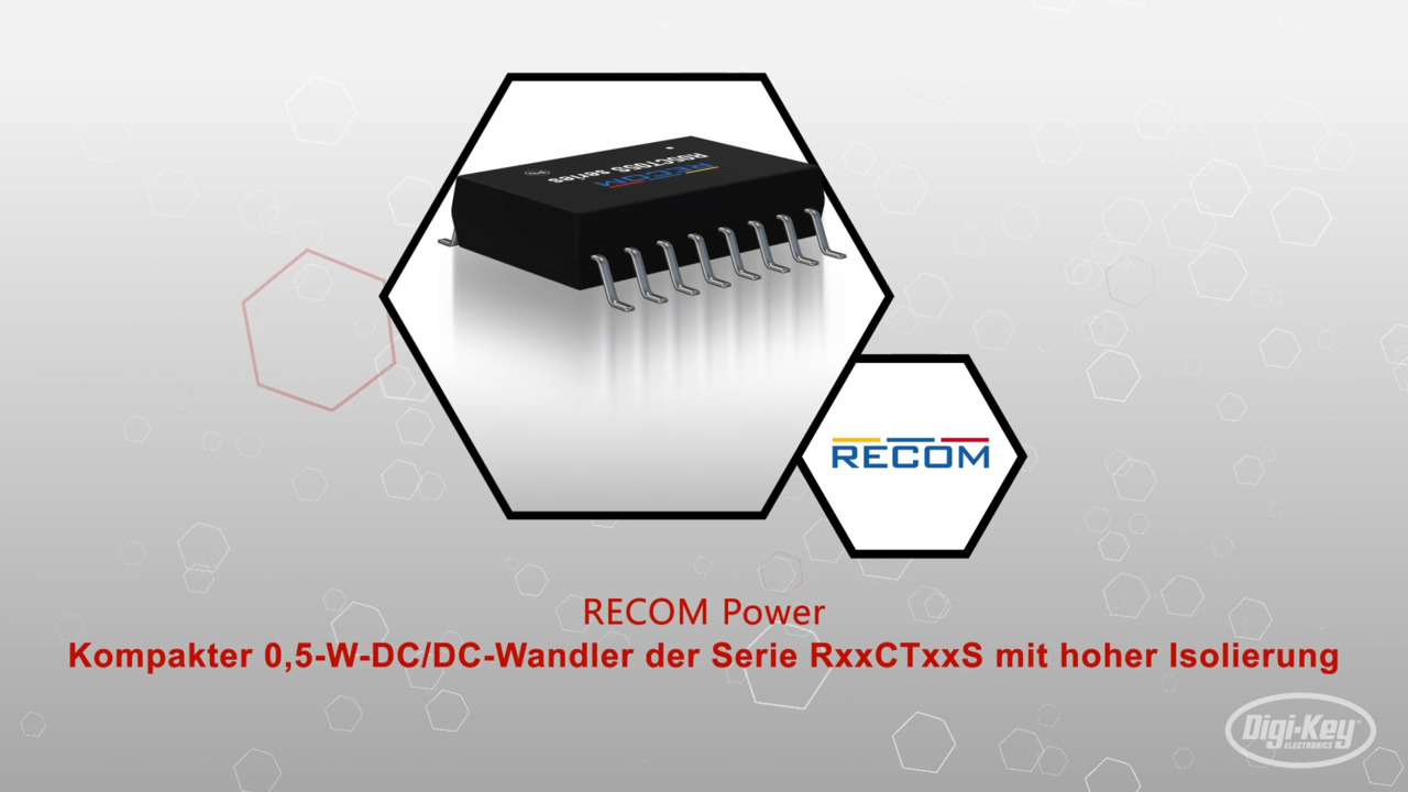 Kompakter 0,5-W-DC/DC-Wandler der Serie RxxCTxxS mit hoher Isolierung | Datasheet Preview