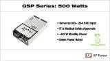GSP500 Series: 500 Watt IT & medically approved AC-DC power supply in an ultra-compact 4”x 6” footprint GSP500 Series: 500 Watt IT & medically approved AC-DC power supply in an ultra-compact 4”x 6” footprint