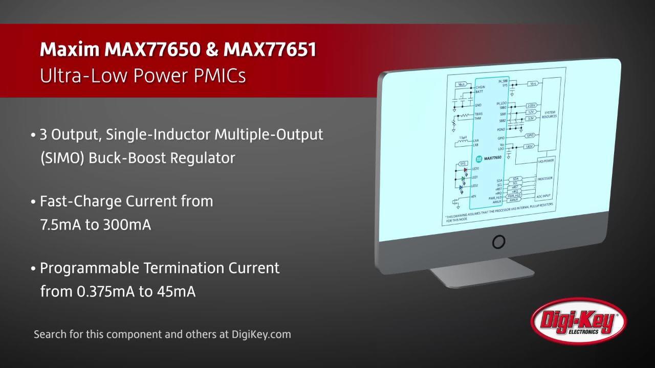 Analog Devices MAX77650 and MAX77651 PMICs | DigiKey Daily