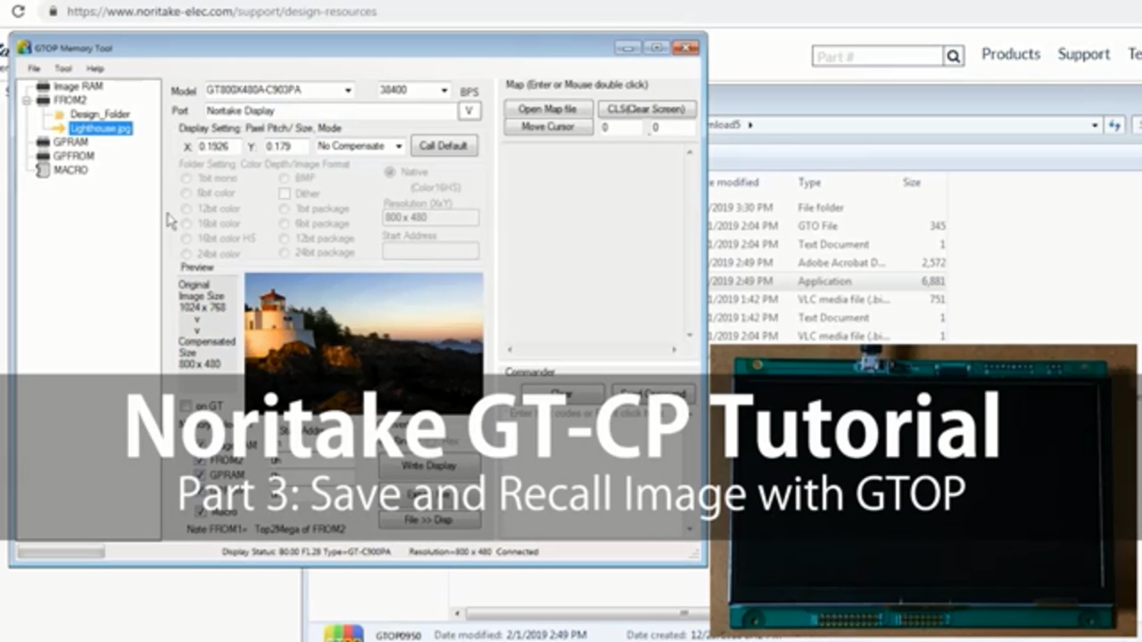 Noritake GT-CP Tutorial | Part 3: Save and Recall Image with GTOP