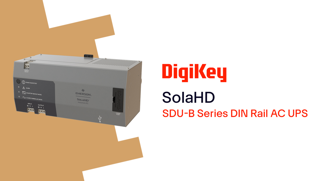 This video discusses the SDU-B series DIN rail AC UPS from SolaHD. These units offer an industry-leading compact design to provide essential battery backup and power protection for computer-based control systems.