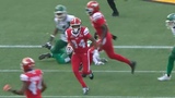 Stampeders’ McAllister returns missed kick 120 yards for TD