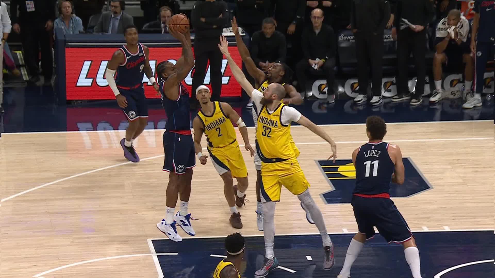 Leonard rises from the elbow and drains game-winner to beat Pacers