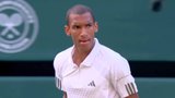 Auger-Aliassime takes second set vs. Djokovic with superb trio of points