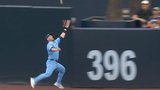 Blue Jays’ Varsho crashes into wall to rob Bogaerts of extra bases