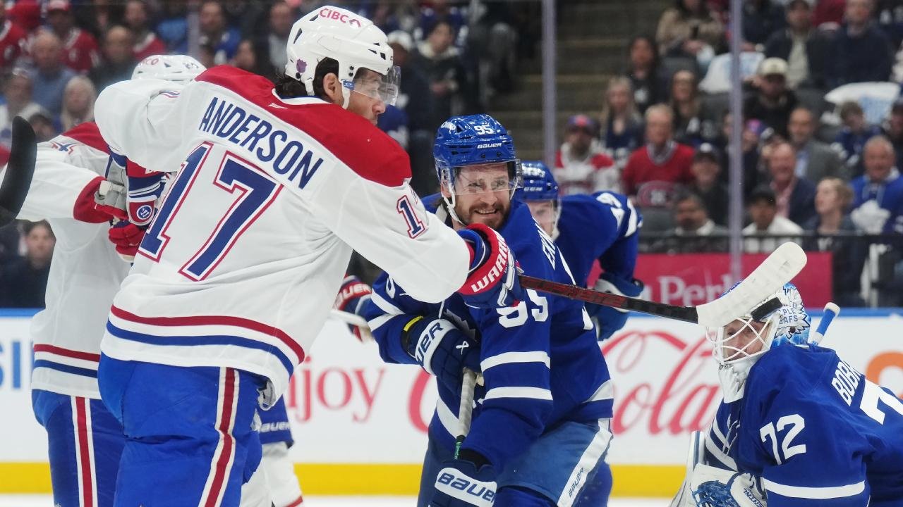 Anderson bats puck out of the air for Canadiens’ first goal of season
