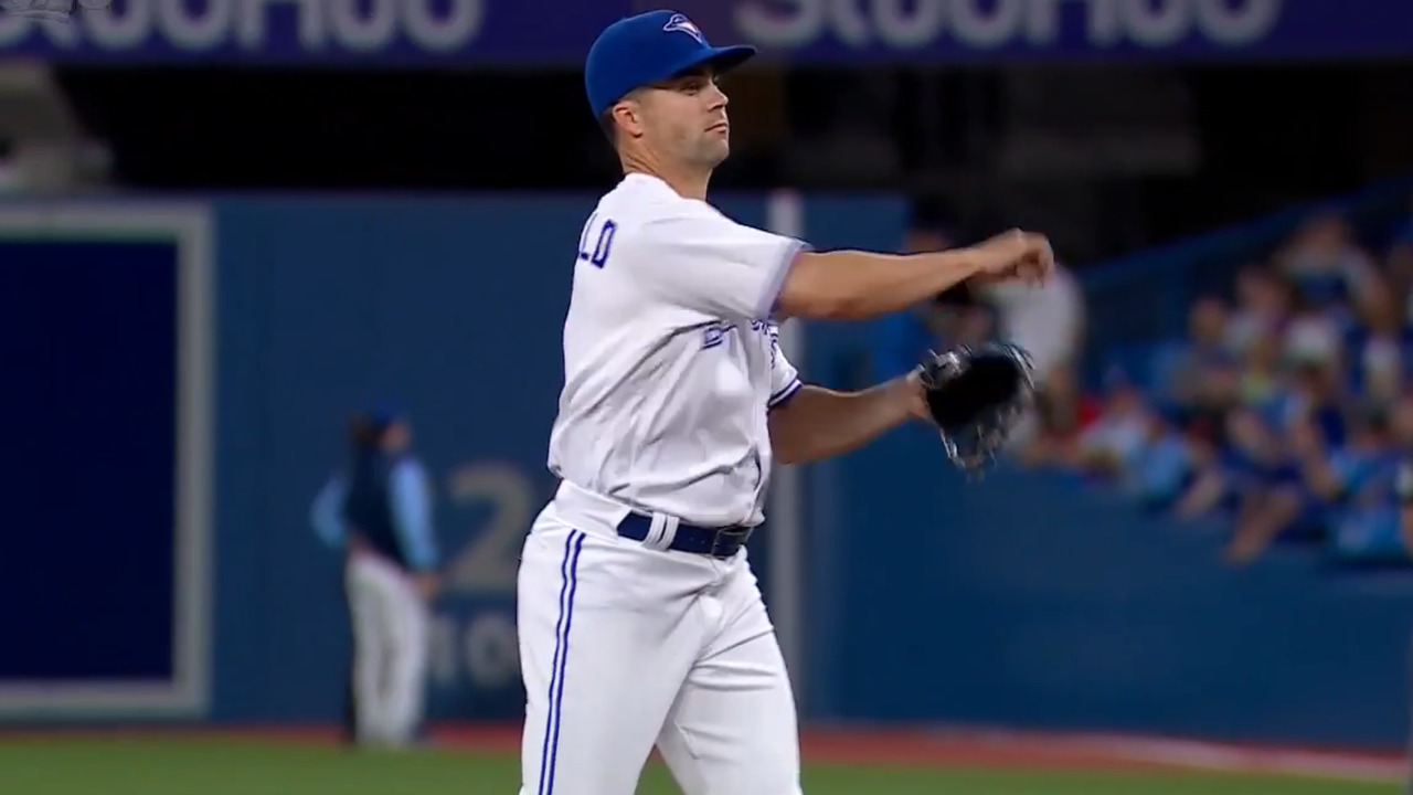 Blue Jays Merrifield throws sidearm, gives up homer in first appearance as a pitcher of his career