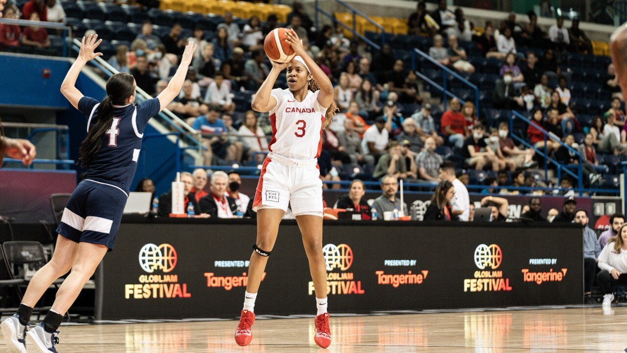 Merissah Russell putting her general game on display for Canada at GLOBL JAM