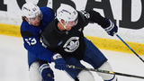 Maple Leafs’ Carlo leaning into intensity of battle drills at training camp