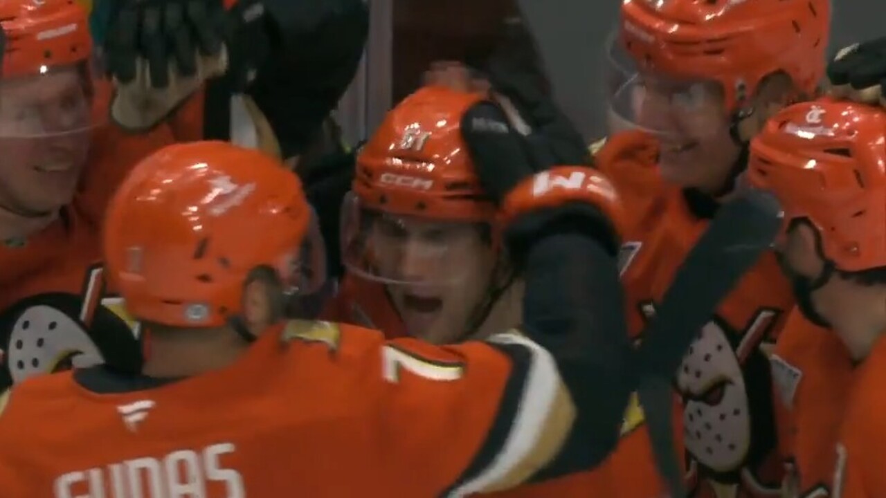 Gauthier’s Overtime Heroics Lift Ducks Over Flames in Thrilling 4-3 Victory