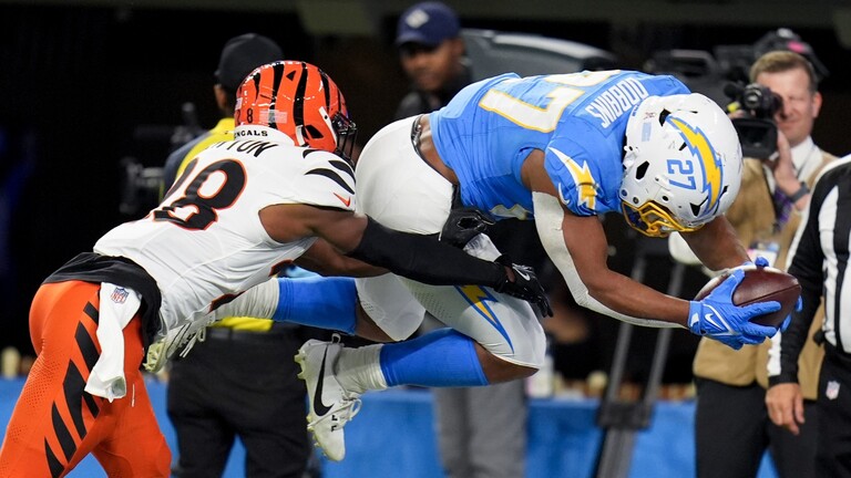 Chargers beat Bengals on Dobbins’ late TD after squandering 21-point lead