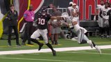 Mendoza picked off as Texans’ Woodaz returns it 80 yards for touchdown
