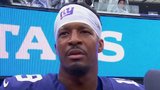 Giants’ Winston shares some wise words during pre-game interview