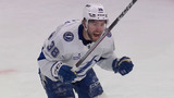 Lightning’s Hagel scores go-ahead goal after puck bounces off his face