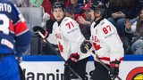 Celebrini wires one-timer for first goal as Team Canada captain