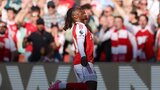 Arsenal’s Eze bends one from penalty arc to left corner for sick goal