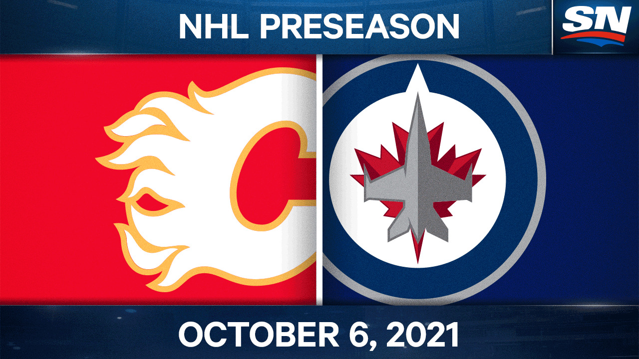 Winnipeg Jets preseason vs. Calgary Flames tonight, Connor Hellebuyck  starts in goal 