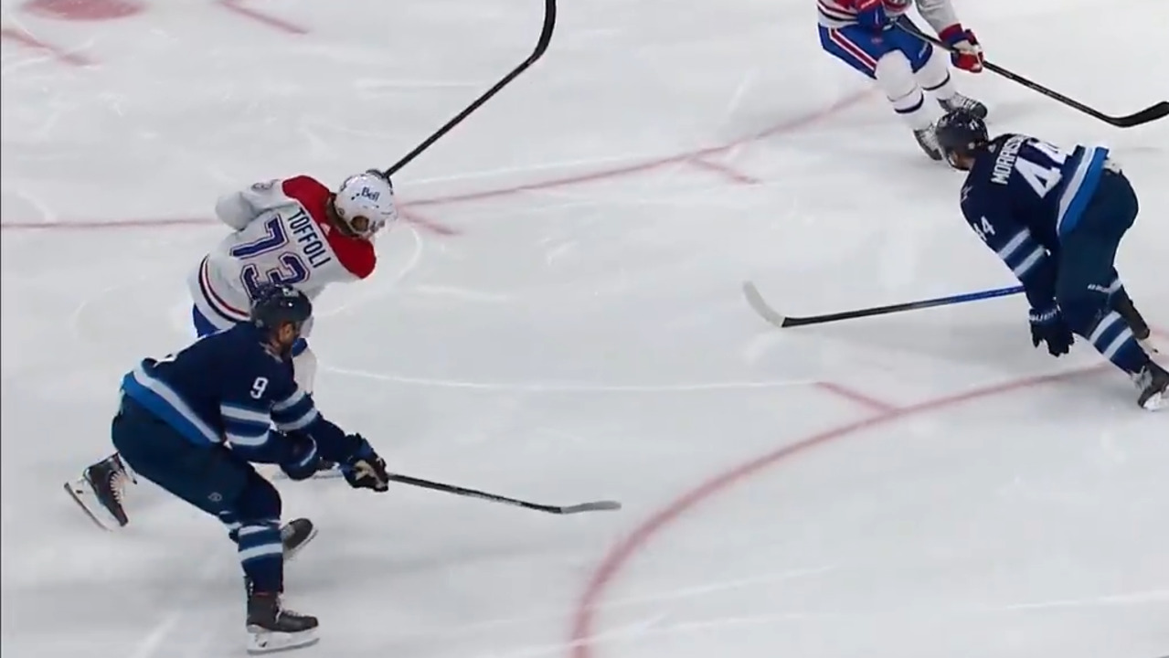 Toffoli drags and shoots past Hellebuyck for a sweet meager account