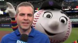 Mr. Met dances as reporter discusses Mets’ Mendoza firing