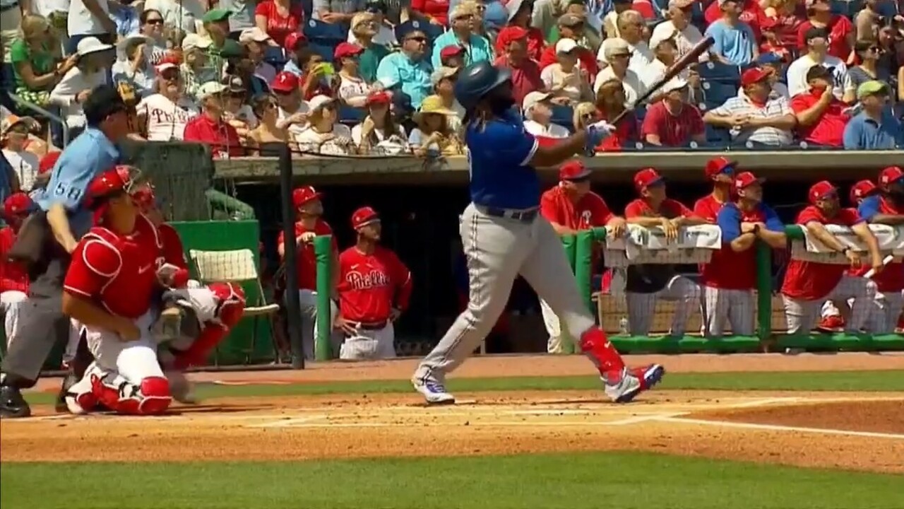 Guerrero Jr. crushes house run in his first at-bat of spring towards Phillies