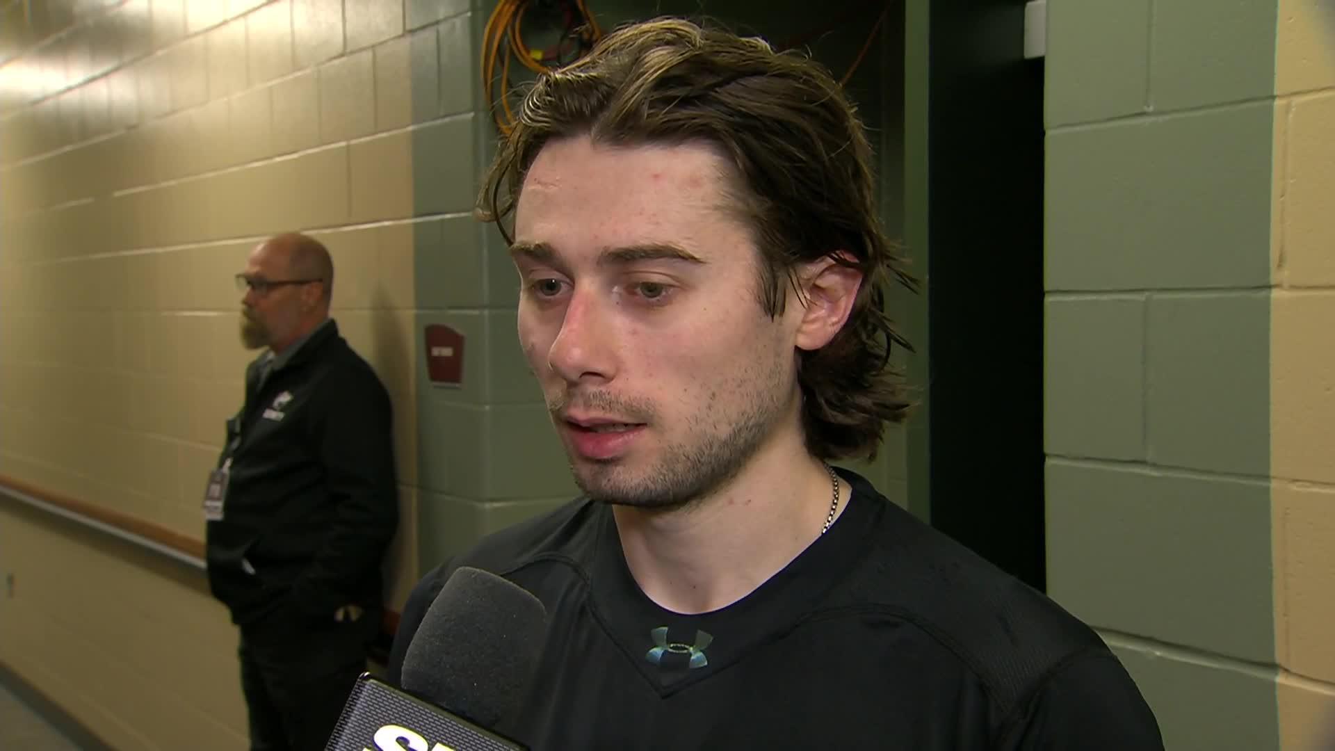 ‘A little weird’: Wild’s Hughes on facing former Canucks teammates