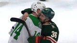 Wild shake hands with Stars after closing out six-game series