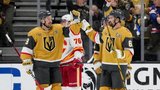 Stone collects natural hat trick as Golden Knights rout Flames