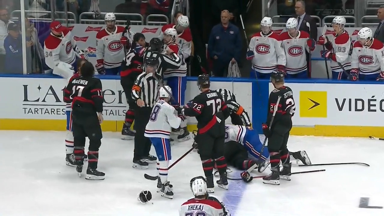 Xhekaj brothers entangled in line brawl during Senators-Canadiens clash