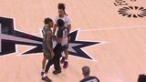 Timberwolves and Spurs players scuffle after jump ball