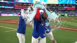 Blue Jays’ Sanchez talks go-ahead homer, gets drenched in post-game interview